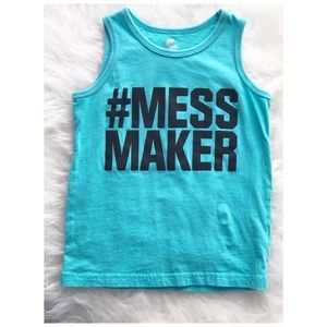 TCP boys 3T turquoise graphic tank top #mess maker